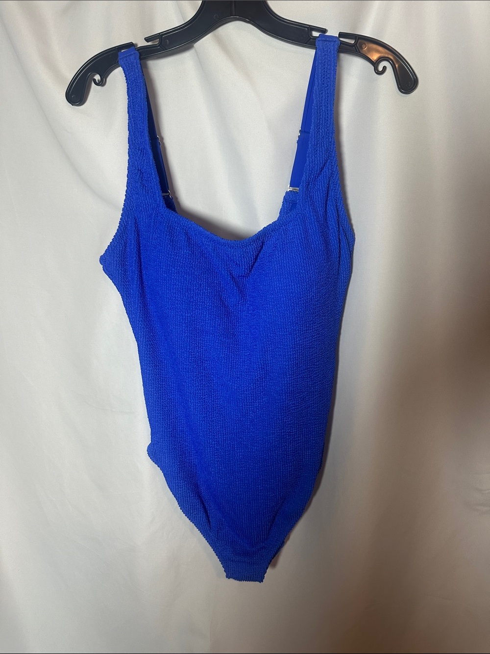 Shade & Shore Textured One-Piece Swimsuit - Cobalt Blue